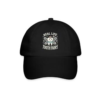 Real Life Zahnfee - Baseballkappe - Schwarz/Schwarz - Vorne