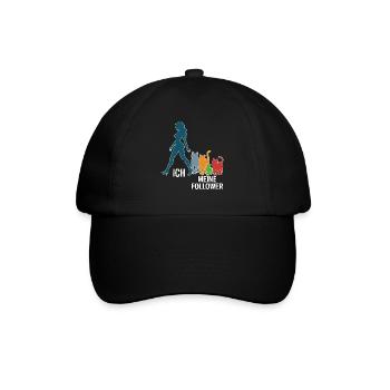 Ich & meine Follower – Katzenhumor Design - Baseballkappe - Schwarz/Schwarz - Vorne