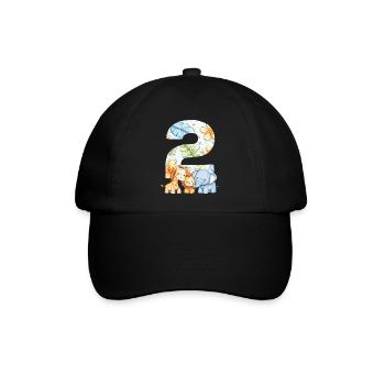 Dschungeltiere Kinder 2 Jahr Geburtstag Geschenk - Baseballkappe - Schwarz/Schwarz - Vorne