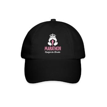 MARATHON KÖNIGIN DER STRECKE Läuferin Lustiges - Baseballkappe - Schwarz/Schwarz - Vorne