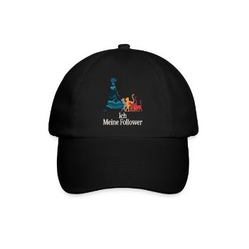 Ich & meine Follower – Katzenhumor Design - Baseballkappe - Schwarz/Schwarz - Vorne