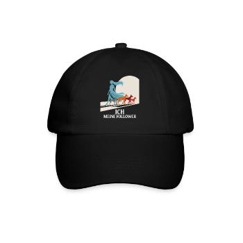 Ich & meine Follower – Hundehumor Design - Baseballkappe - Schwarz/Schwarz - Vorne