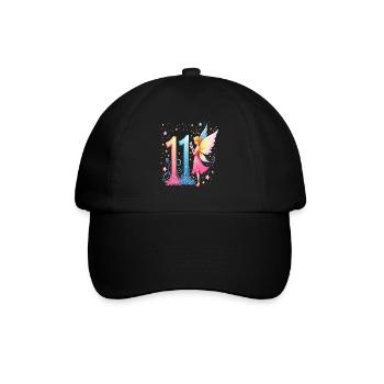 Süße Fee 11. Geburtstag für Mädchen - Baseballkappe - Schwarz/Schwarz - Vorne