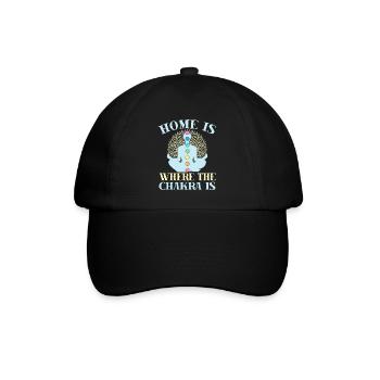 Yoga Home Is Where The Chakra Is Funny Yoga - Baseballkappe - Schwarz/Schwarz - Vorne