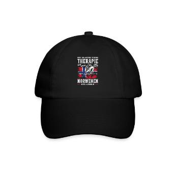 Norwegen Angeln Spruch Lustiges Design - Baseballkappe - Schwarz/Schwarz - Vorne