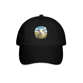 Schafe Schaf - Baseballkappe - Schwarz/Schwarz - Vorne