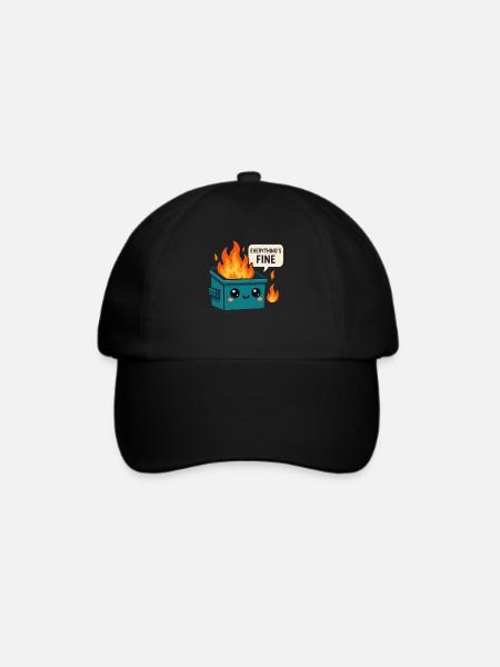 Dumpster Fire Meme - Baseballkappe - Schwarz/Schwarz
