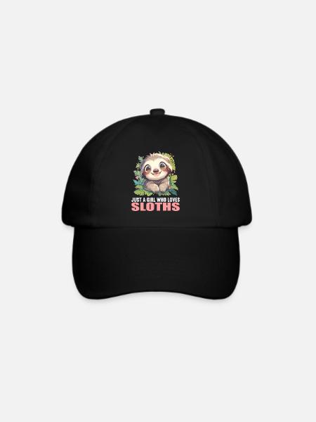 Faultiere Faultier - Baseballkappe - Schwarz/Schwarz
