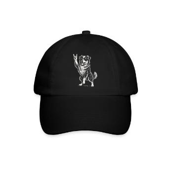Rockmusik Lustiger Australischer Schäferhund Heavy - Baseballkappe - Schwarz/Schwarz - Vorne