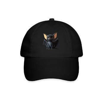 Fledermaus Flughund Vampir Bat Süße Fledemäuse - Baseballkappe - Schwarz/Schwarz - Vorne