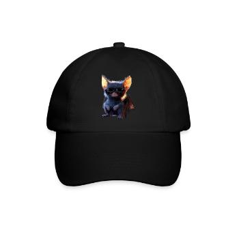 Fledermaus Flughund Vampir Bat Süße Fledemäuse - Baseballkappe - Schwarz/Schwarz - Vorne