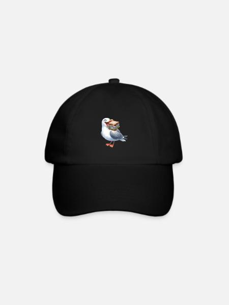 Nordsee Ostsee Möwe Möwen maritim Hering - Baseballkappe - Schwarz/Schwarz