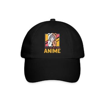 Ein Mädchen liebt Anime - just a girl - Baseballkappe - Schwarz/Schwarz - Vorne