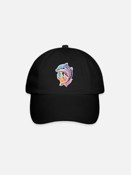 Delfin - Baseballkappe - Schwarz/Schwarz