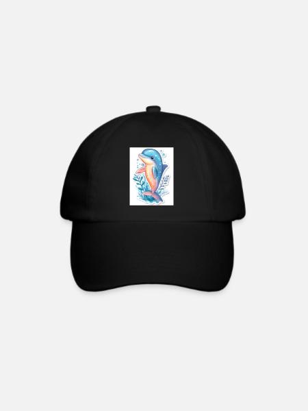 Delfin - Baseballkappe - Schwarz/Schwarz
