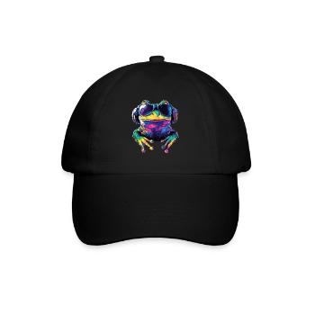Frosch Kleine Kröte Laubfrosch Froschkönig Frösche - Baseballkappe - Schwarz/Schwarz - Vorne