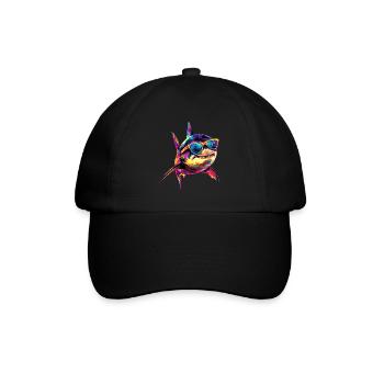 Hai Haifisch Tigerhai Taucher Süße Haie Weißer Hai - Baseballkappe - Schwarz/Schwarz - Vorne