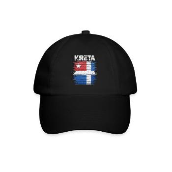 Kreta Flagge Kunstdruck - Baseballkappe - Schwarz/Schwarz - Vorne