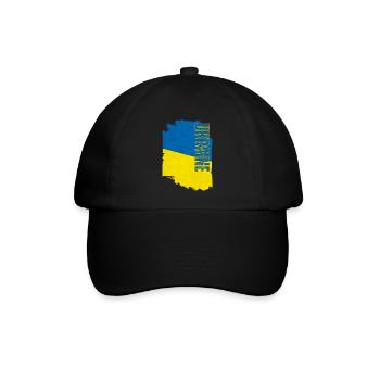 Ukrainische Flagge, Ukrainischer Stolz - Baseballkappe - Schwarz/Schwarz - Vorne