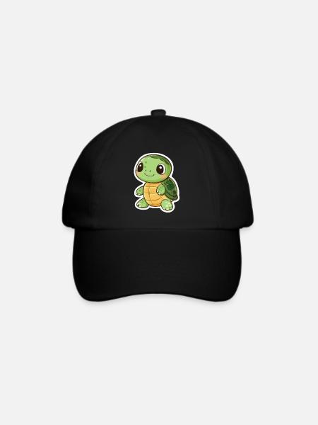 Schildkröte - Baseballkappe - Schwarz/Schwarz