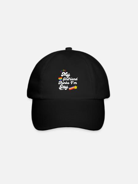 Regenbogen Pride Herz Andenken Design - Baseballkappe - Schwarz/Schwarz