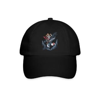 Skelett reitet Geier - Baseballkappe - Schwarz/Schwarz - Vorne
