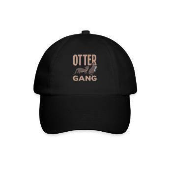 Seeotterbande Cartoon Otter - Baseballkappe - Schwarz/Schwarz - Vorne