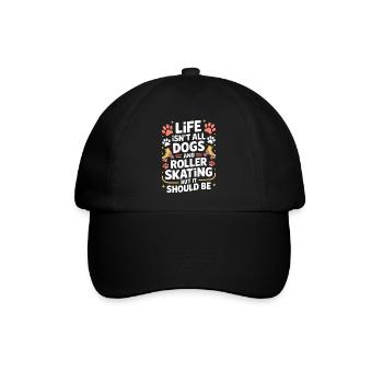 Roller Skating Spruch Hund Lustig Skating Geschenk - Baseballkappe - Schwarz/Schwarz - Vorne