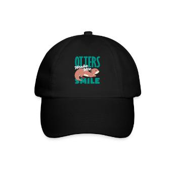 Seeotter Cartoon Make Me Smile - Baseballkappe - Schwarz/Schwarz - Vorne