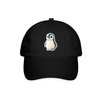 Pinguin - Baseballkappe - Schwarz/Schwarz - Vorne
