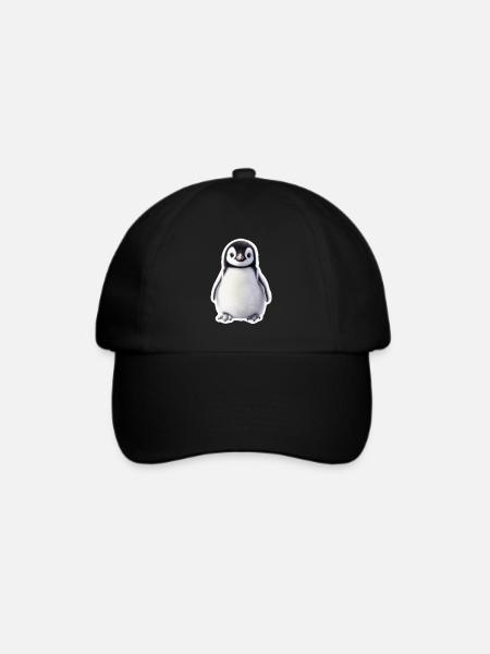 Pinguin - Baseballkappe - Schwarz/Schwarz