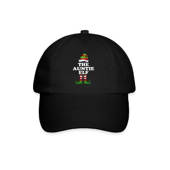 Tante Elfe Elf Weihnachtsgeschenk - Baseballkappe - Schwarz/Schwarz - Vorne