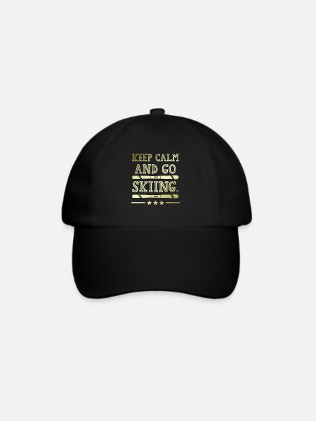 Keep calm ski - Baseballkappe - Schwarz/Schwarz