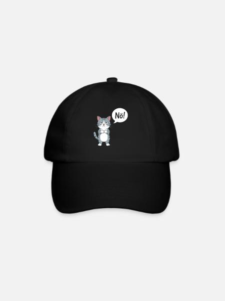 Nö! Lustige Katze Mit Spruch - Baseballkappe - Schwarz/Schwarz