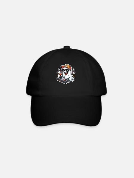 Retro Gamer Halloween Geist - Baseballkappe - Schwarz/Schwarz