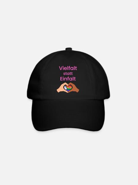 Vielfalt statt Einfalt - Baseballkappe - Schwarz/Schwarz