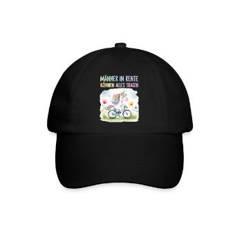 Rentner Einhorn Lustiger Spruch Rente Ruhestand - Baseballkappe - Schwarz/Schwarz - Vorne