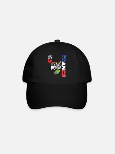 I Can't I Have Rugby Passion Rugby Player - Baseballkappe - Schwarz/Schwarz