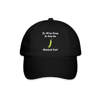 Französische Bohne - Baseballkappe - Schwarz/Schwarz - Vorne