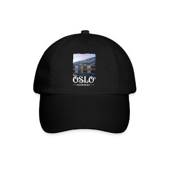 Oslo Norwegen - Baseballkappe - Schwarz/Schwarz - Vorne