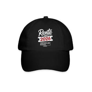 Rente 2026 Countdown Läuft - Baseballkappe - Schwarz/Schwarz - Vorne