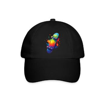 Multicolor Skateboard – Art Splash Skate - Baseballkappe - Schwarz/Schwarz - Vorne