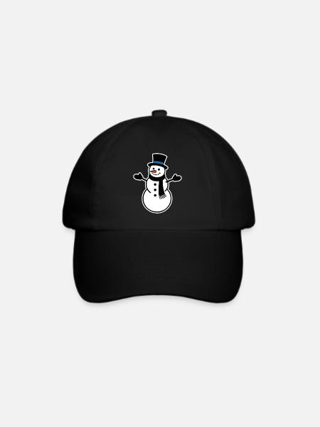 Schneemann - Baseballkappe - Schwarz/Schwarz