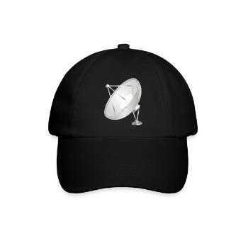  Satellitenschüssel im klaren modernen Look - Baseballkappe - Schwarz/Schwarz - Vorne