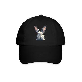 Hasen Hase - Baseballkappe - Schwarz/Schwarz - Vorne