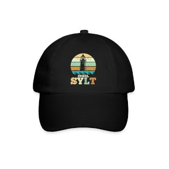 Nordsee INSEL SYLT Wattenmeer Lustiges - Baseballkappe - Schwarz/Schwarz - Vorne