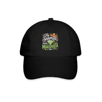 Diese Senorita braucht eine Margarita - Baseballkappe - Schwarz/Schwarz - Vorne
