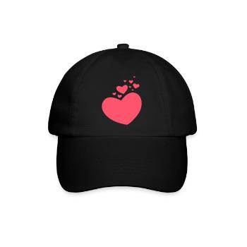 Kleine und große Herzen - Baseballkappe - Schwarz/Schwarz - Vorne