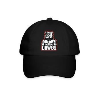 Go Dawgs Bulldog Maskottchen Sportdesign - Baseballkappe - Schwarz/Schwarz - Vorne