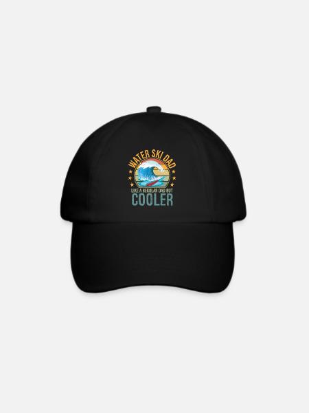 Waterski Dad Fathers Day Ski Lover Dad Water Ski - Baseballkappe - Schwarz/Schwarz
